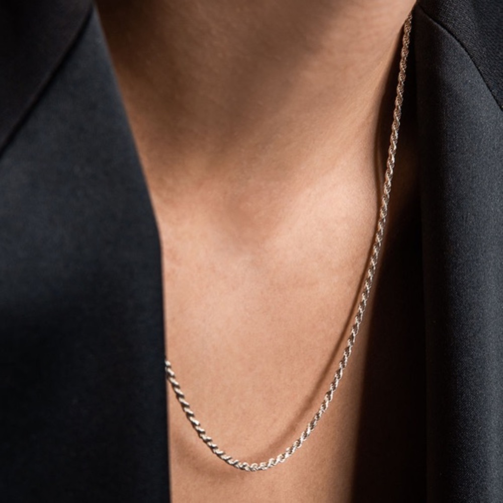 Sterling Silver Rope Chain Italy Stamped
